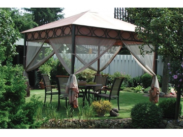 10' x 10' Soft Top Gazebo (Polyester Fabric) with Galvanized Steel Frame
