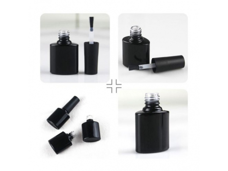 Black Glass Bottle with Brush Cap, SP-702