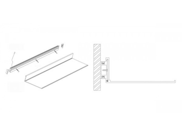 Aluminum Floating Shelf, L-shaped