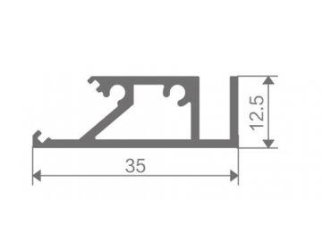 Illuminated Glass Shelf with Aluminum Frame