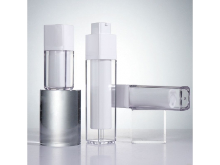 White Twist-Up Airless Bottle, PMMA-JS