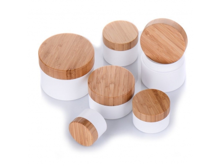 PP Cream Jar with Bamboo Lid