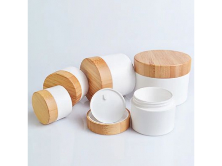 PP Cream Jar with Bamboo Lid