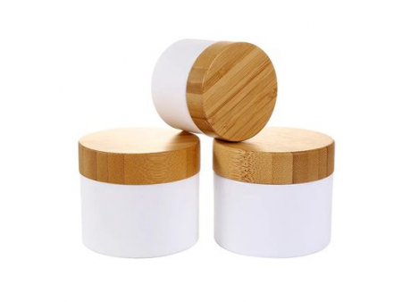 PP Cream Jar with Bamboo Lid