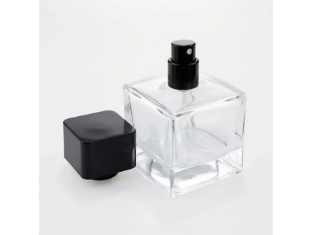 Clear Square Perfume Bottle, JS