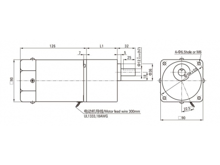 90mm 60W  Induction Motor