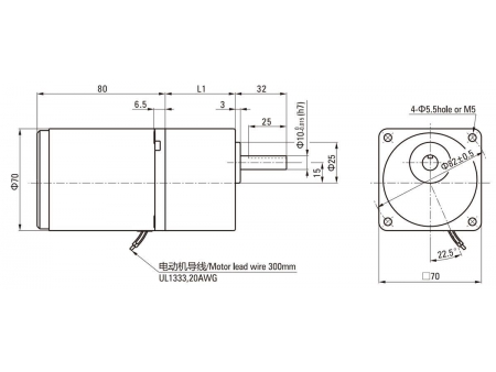 70mm 15W  Reversible Motor