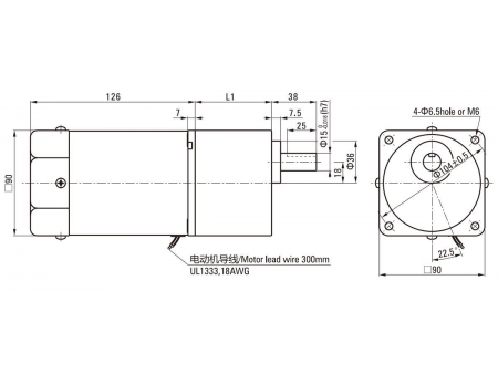 90mm 60W  Reversible Motor