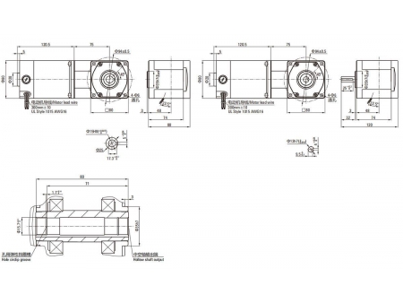 80mm 40W  Brush DC Gear Motor