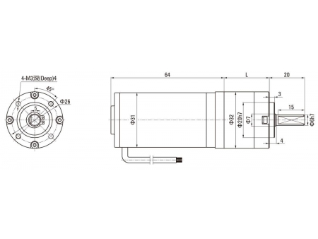 32mm 10W/15W  Brush DC Planetary Gear Motor