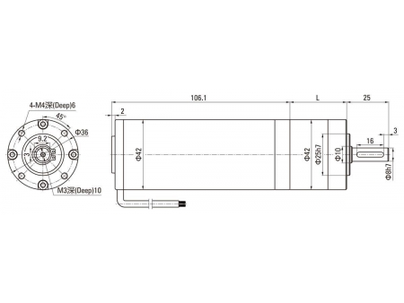 42mm 25W  Brush DC Planetary Gear Motor