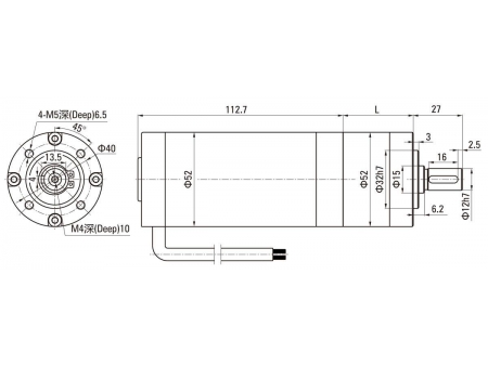 52mm 40W  Brush DC Planetary Gear Motor