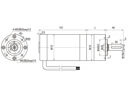 72mm 120W  Brush DC Planetary Gear Motor