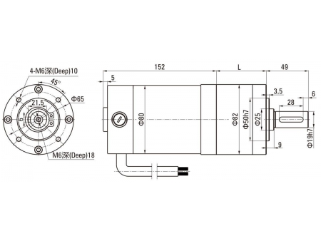 82mm 120W  Brush DC Planetary Gear Motor