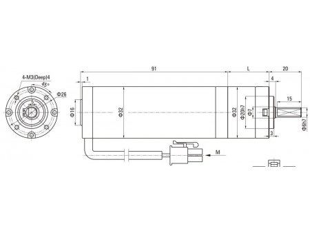 32mm 25W  Brushless DC Planetary Gear Motor