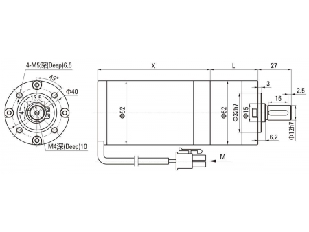 52mm 40W  Brushless DC Planetary Gear Motor