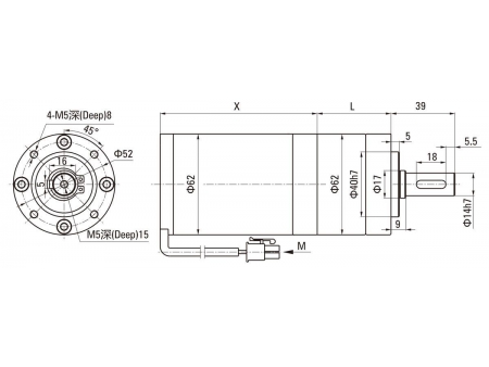 62mm 60W  Brushless DC Planetary Gear Motor