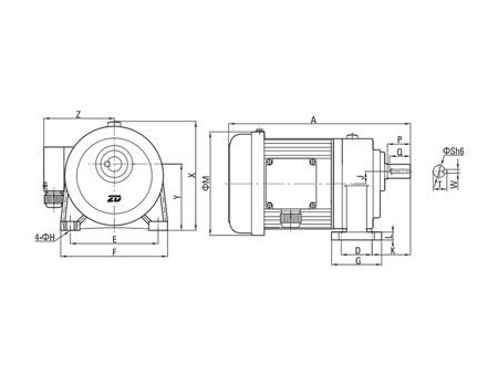 Small AC Gear Motor, Three Phase