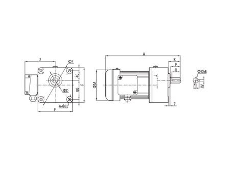 Small AC Gear Motor, Three Phase