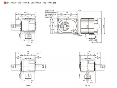 1500W  F2/F3 Hypoid Gear Motor