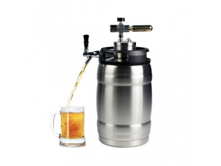 5L Stainless Steel Double Wall Vacuum Insulated Beer Keg with Dispenser Tap