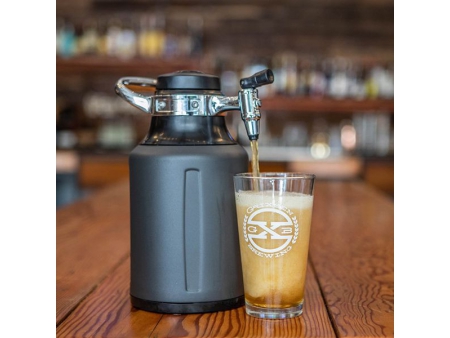 1.9L Double Wall Vacuum Insulated Growler with CO2 Draft System