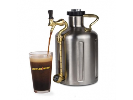 3.8L Double Wall Vacuum Insulated Growler with CO2 Regulator Cap