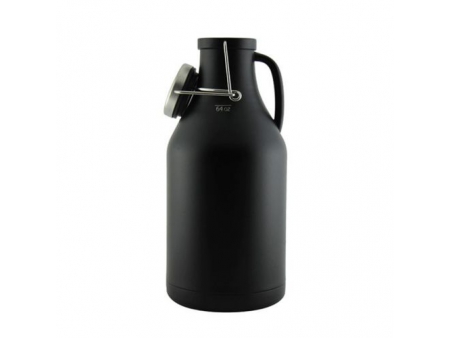 1.89L Black Double Wall Vacuum Insulated Flip Top Growler