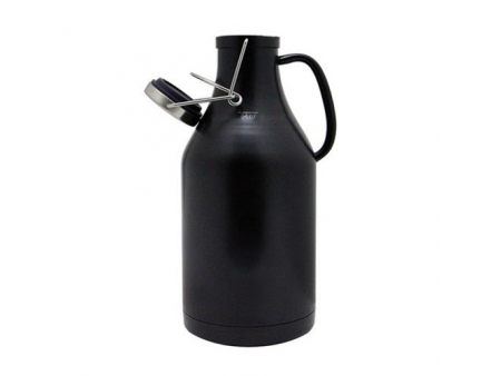 1.89L Black Double Wall Vacuum Insulated Flip Top Growler