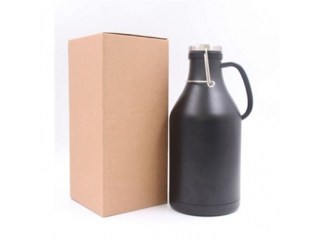 1.89L Black Double Wall Vacuum Insulated Flip Top Growler