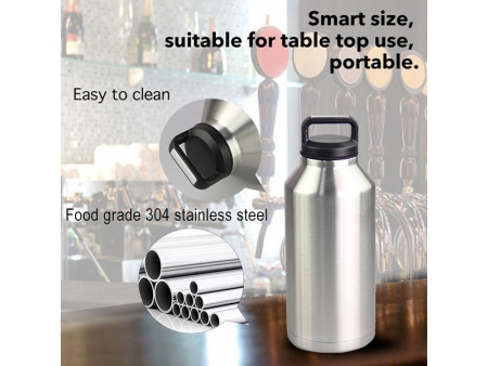 1.89L Double Wall Wide Mouth Growler with Chug Cap