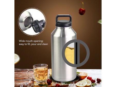 3.8L Double Wall Wide Mouth Growler with Screw Lid