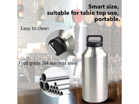 3.8L Double Wall Wide Mouth Growler with Screw Lid