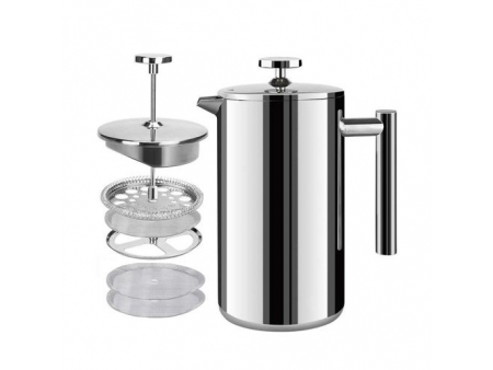 1.5L Stainless Steel Insulated French Press Coffee Maker