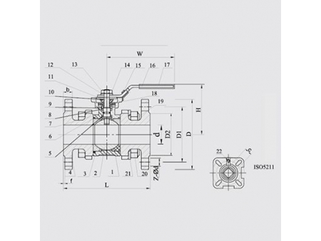 3-Piece Flanged Ball Valve  (DIN PN16)