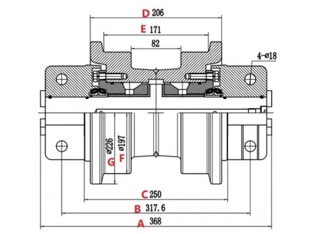 Track Roller for Caterpillar D5H Bulldozer
