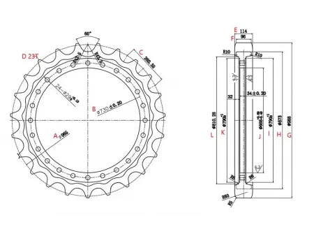 Sprocket for Hitachi ZX870 Excavator