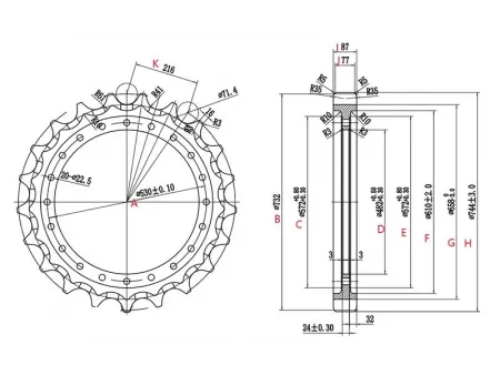 Sprocket for Hitachi EX300 Excavator