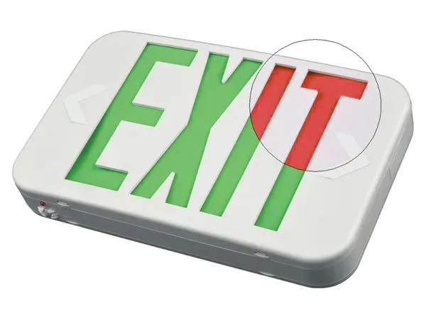 1W Bi-Color LED Exit Sign | Red & Green Emergency Light | Feituo | ETW