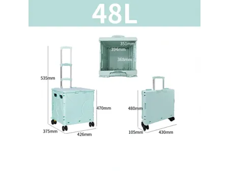 4-Wheel Foldable Box Trolley