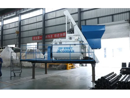 Twin Shaft Concrete Mixer with Skip Hoist