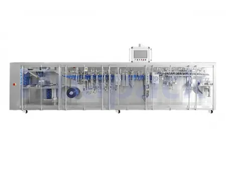 Rollstock Shaped Pouch Packaging Machine, 4-Nozzle Filling