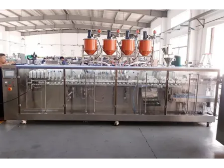Servo Driven Premade Pouch Packaging Machine, 4-Nozzle Filling