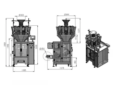 Vertical Form Fill Seal Machine with 10-Head Multihead Weigher