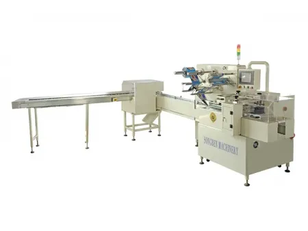 Trayless Horizontal Packaging Machine, SF-G (Multi-Servo Biscuit-on-Edge Packaging)