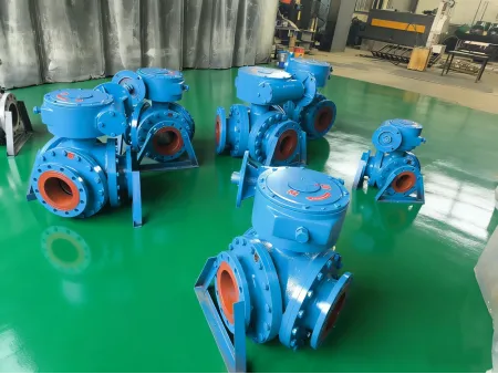 Cast Basalt Lined 3-Way Ball Valve  (Large Diameter Fused Cast Basalt Lined Valve, 80-500 mm)