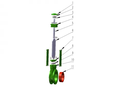 Cast Basalt Wear-Resisting Knife Gate Valve  (Thin Slurry Valve, L 80-170mm)