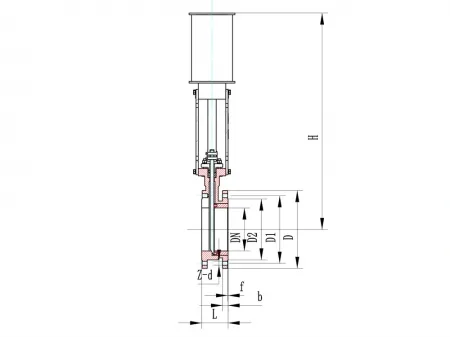 Large-Bore Stainless Steel Thin Gate Valve  (Short Face-to-Face Dimension, L=80mm)