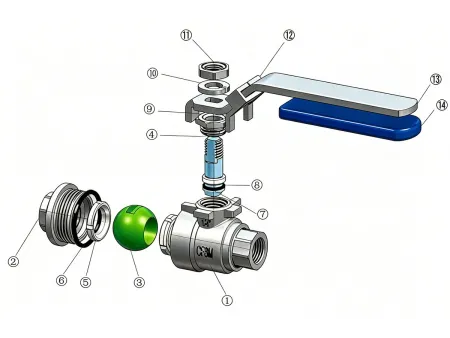2-PC Threaded Ball Valve  (Female Threaded Valve)