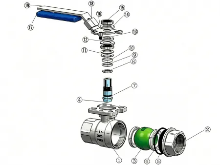 2-Piece Threaded Ball Valve  (Stainless Steel Valve with ISO 5211 Mounting Pad)